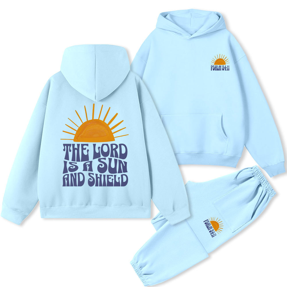 The Lord Is A Sun And Sheld Christian  Premium Fleece Hoodie Set