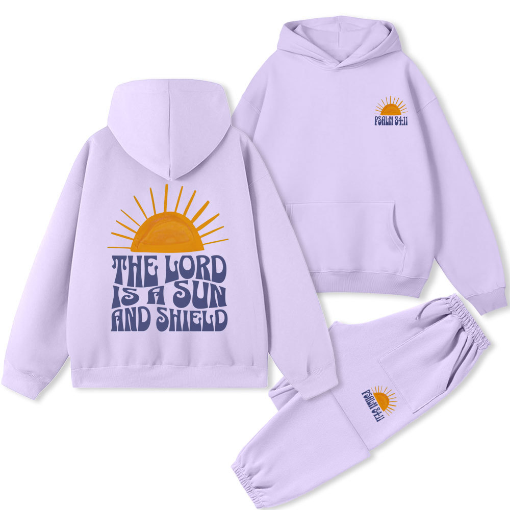 The Lord Is A Sun And Sheld Christian  Premium Fleece Hoodie Set