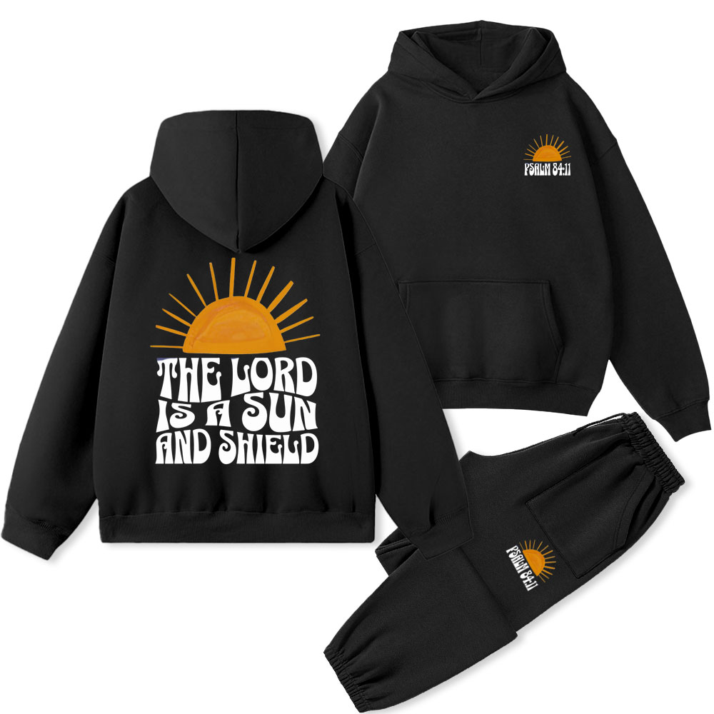 The Lord Is A Sun And Sheld Christian  Premium Fleece Hoodie Set