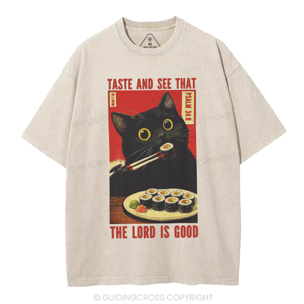 The Lord Is Good Christian Washed T-Shirt