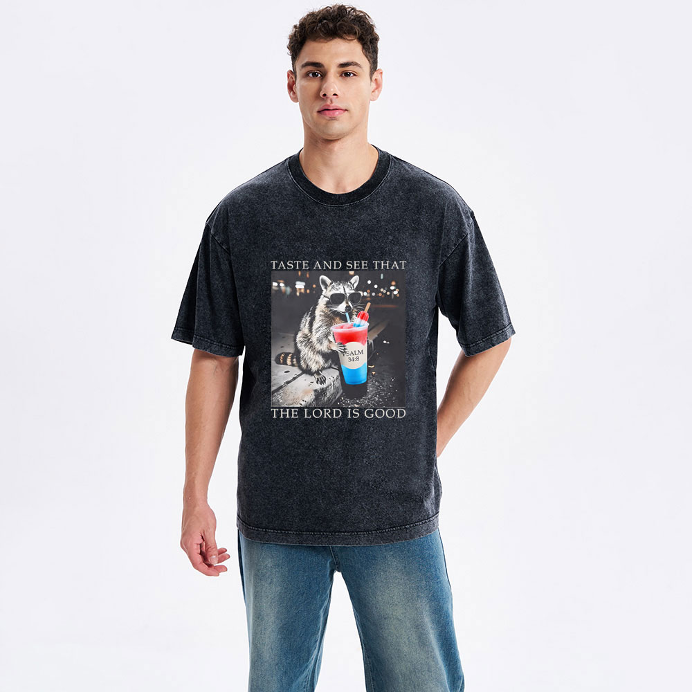 The Lord Is Good Christian Washed T-Shirt