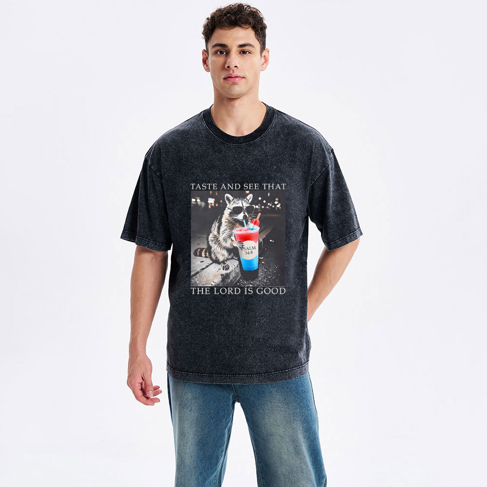 The Lord Is Good Christian Washed T-Shirt