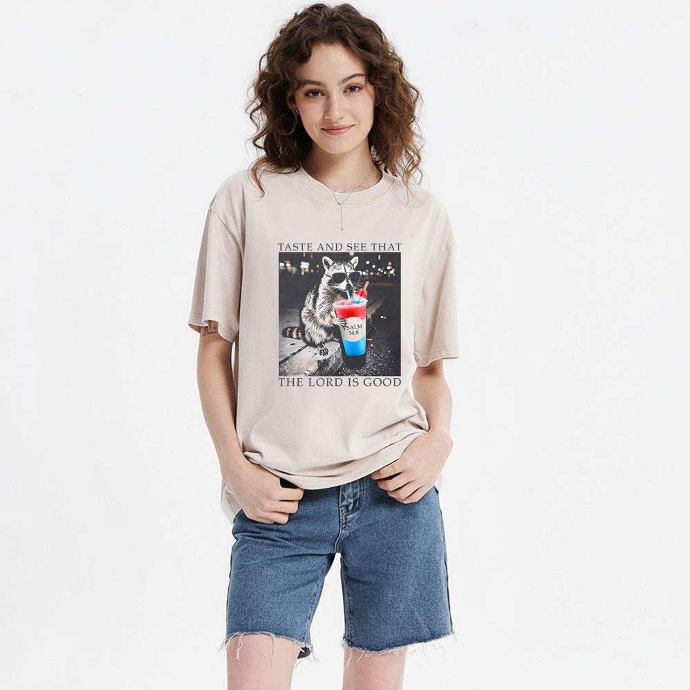 The Lord Is Good Christian Washed T-Shirt