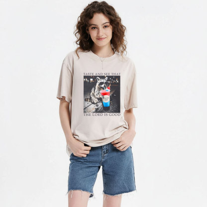 The Lord Is Good Christian Washed T-Shirt