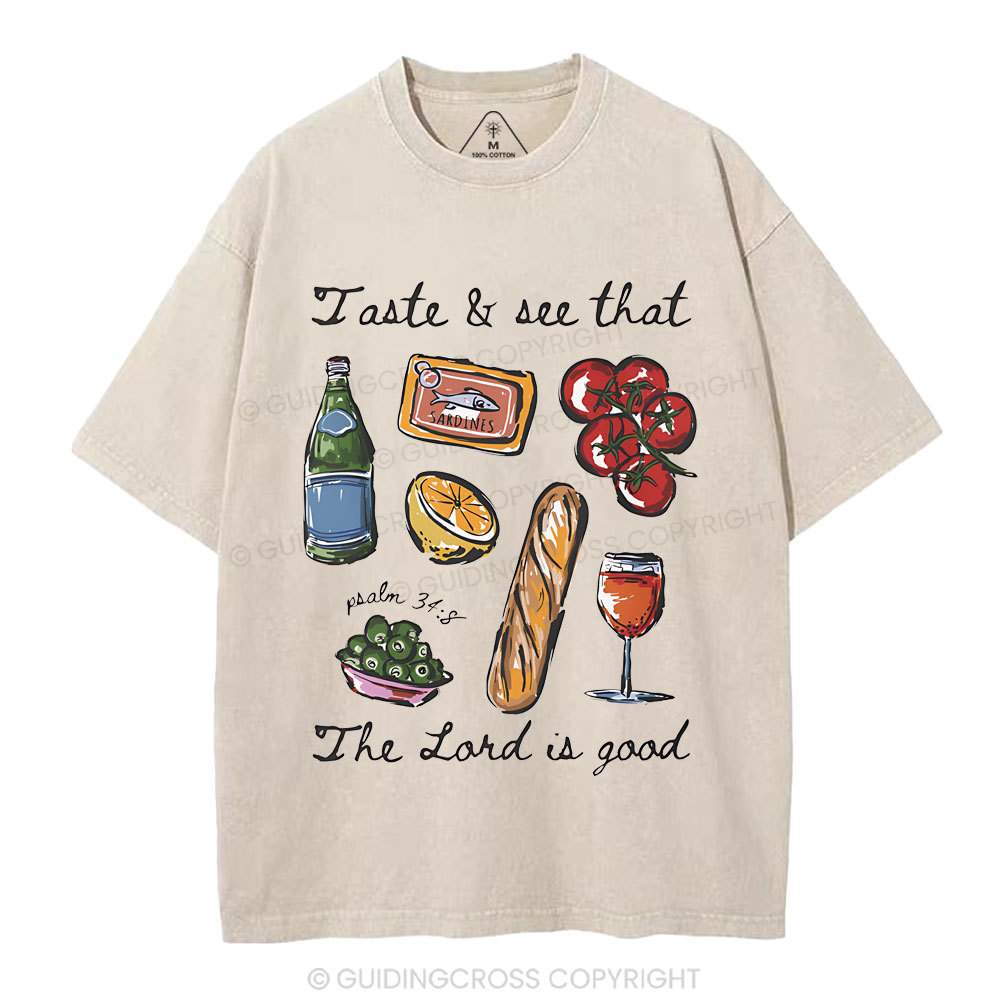 The Lord Is Good Christian Washed T-Shirt