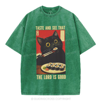 The Lord Is Good Christian Washed T-Shirt