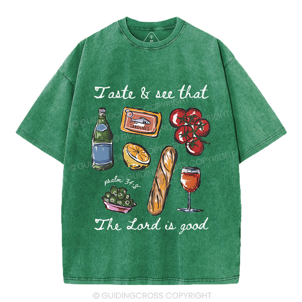 The Lord Is Good Christian Washed T-Shirt