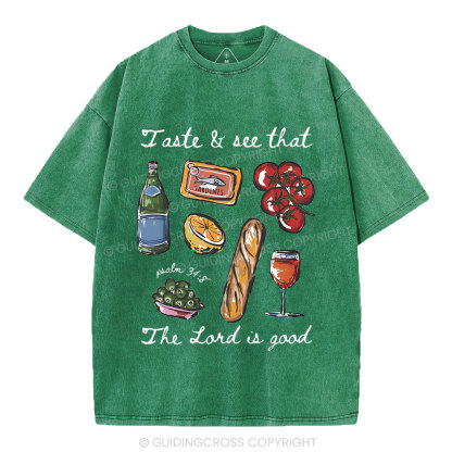 The Lord Is Good Christian Washed T-Shirt