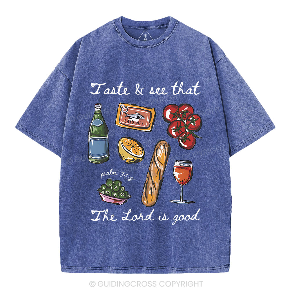 The Lord Is Good Christian Washed T-Shirt