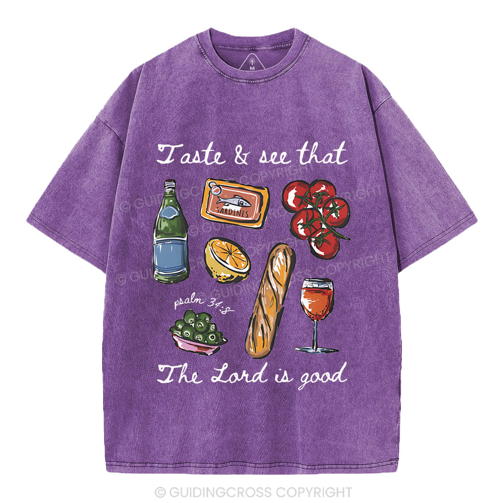 The Lord Is Good Christian Washed T-Shirt