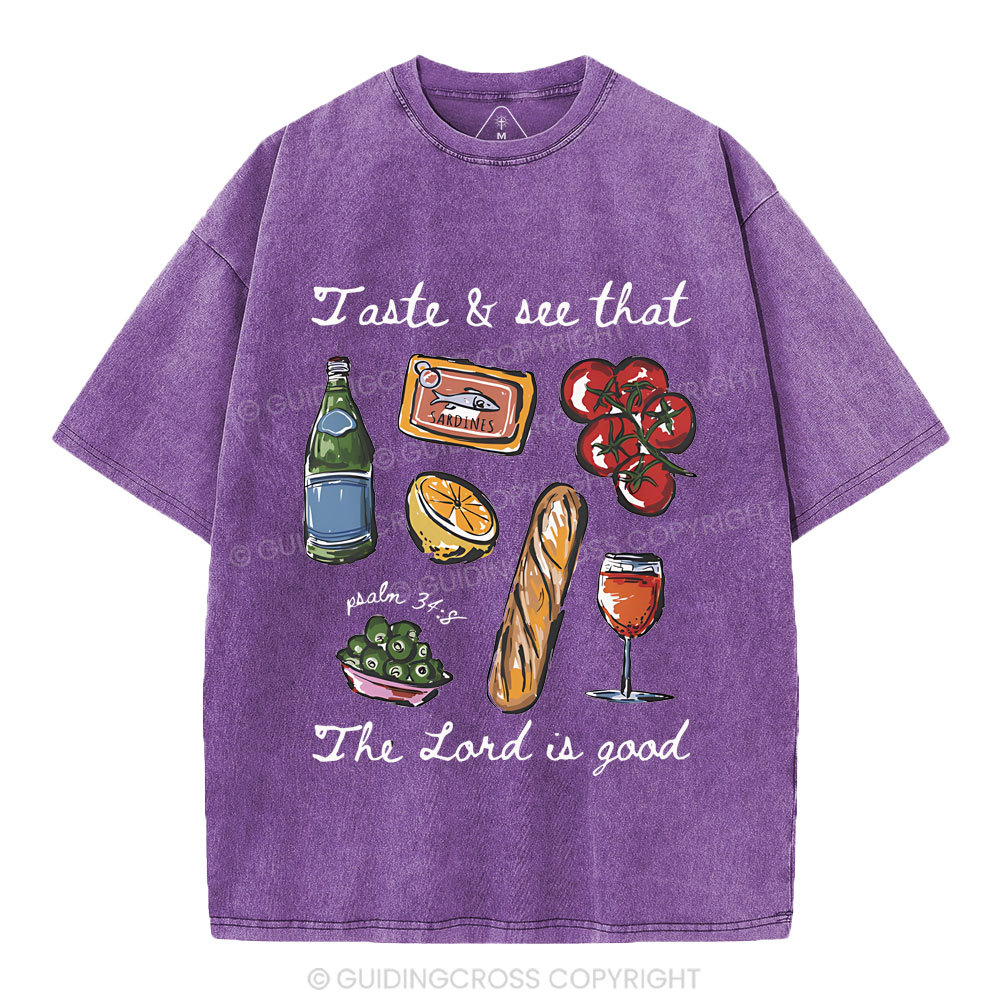 The Lord Is Good Christian Washed T-Shirt