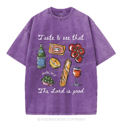 The Lord Is Good Christian Washed T-Shirt