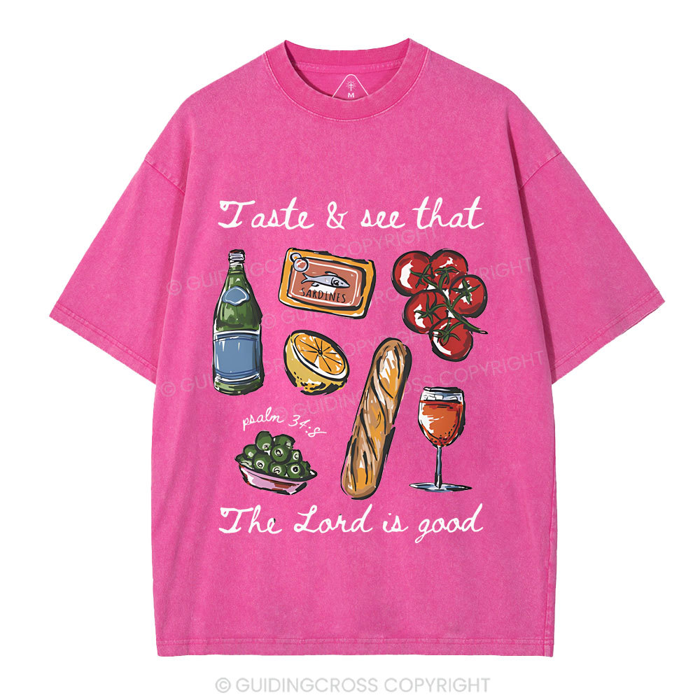 The Lord Is Good Christian Washed T-Shirt