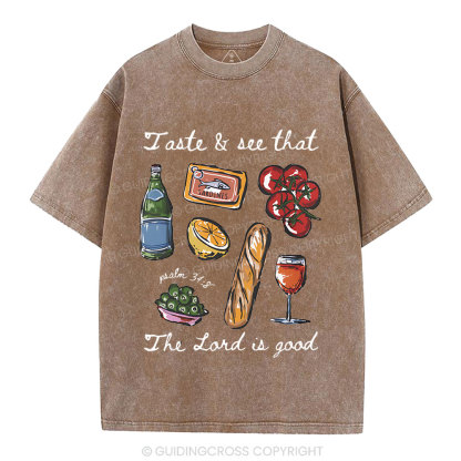 The Lord Is Good Christian Washed T-Shirt