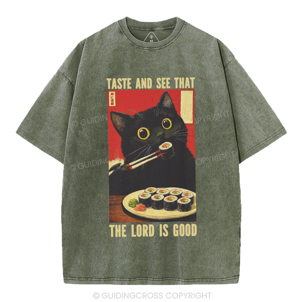 The Lord Is Good Christian Washed T-Shirt