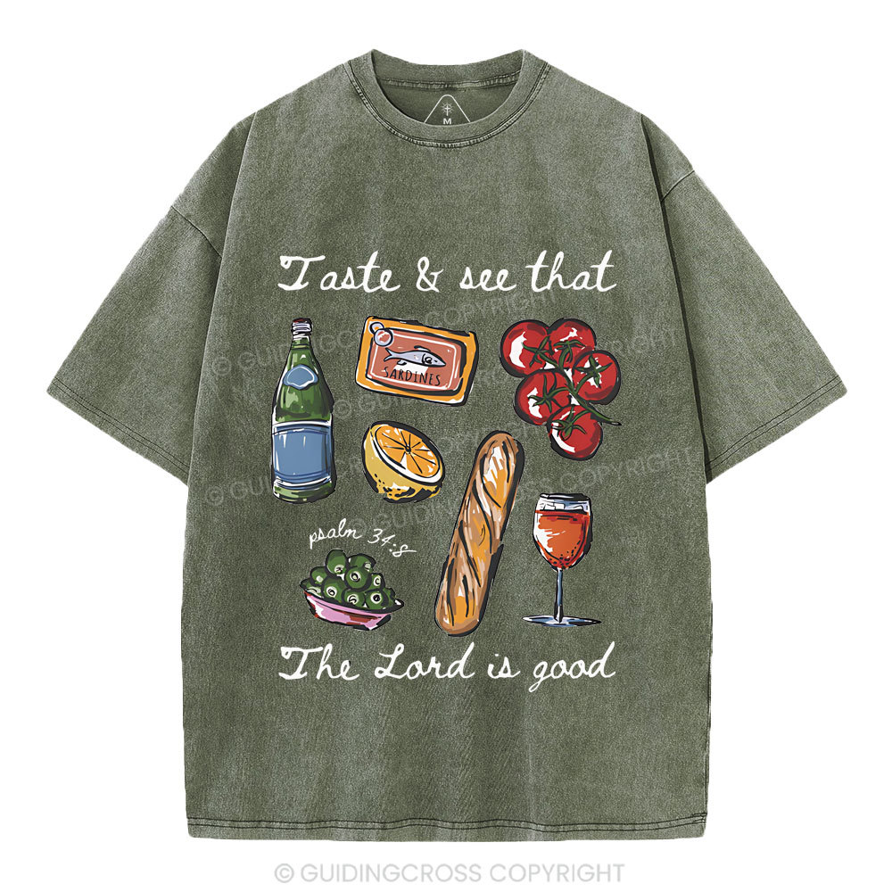 The Lord Is Good Christian Washed T-Shirt