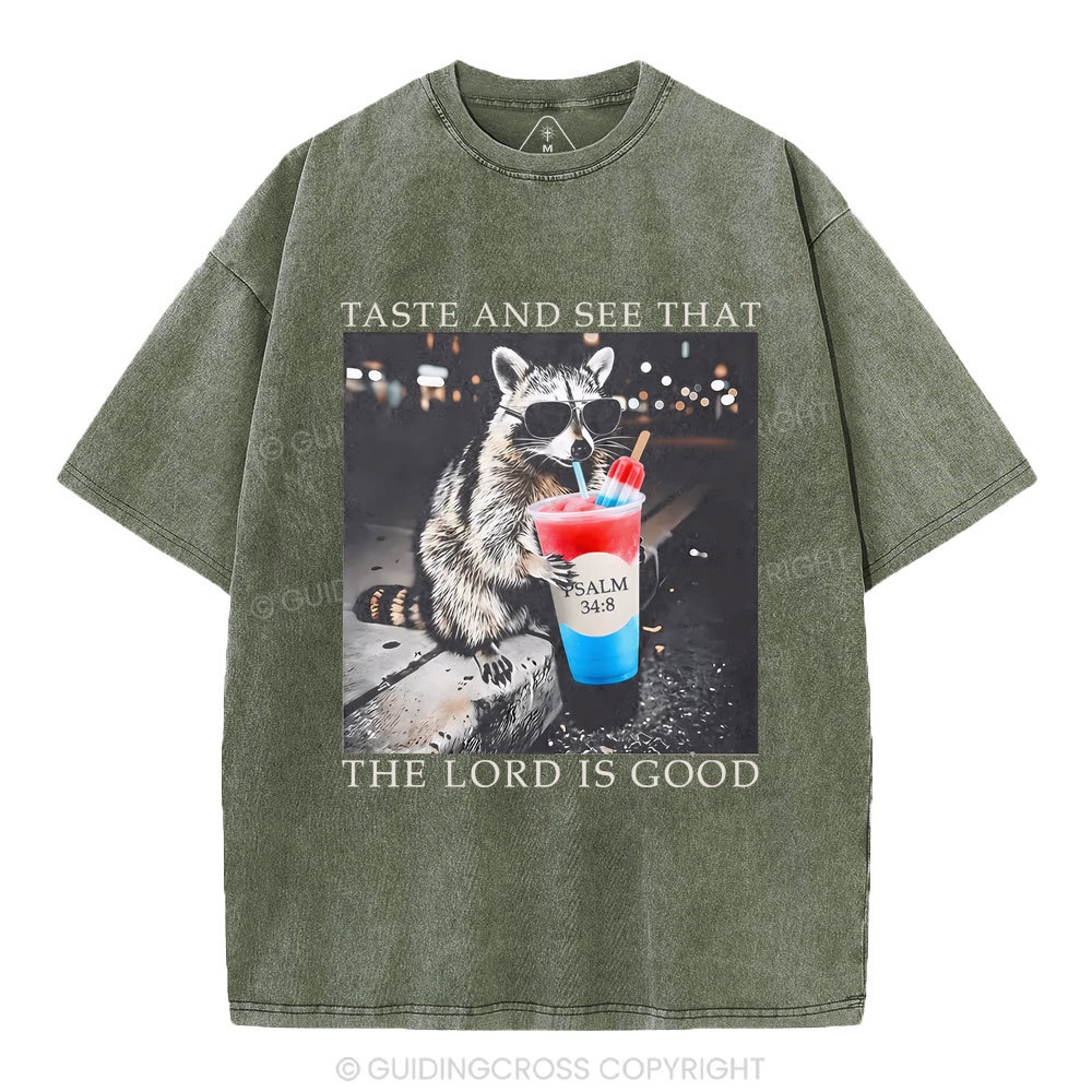 The Lord Is Good Christian Washed T-Shirt