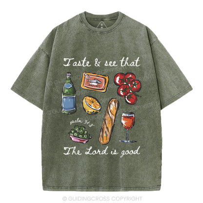 The Lord Is Good Christian Washed T-Shirt