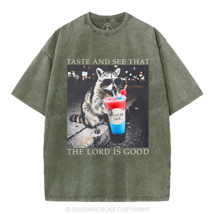 The Lord Is Good Christian Washed T-Shirt