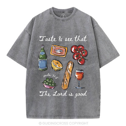 The Lord Is Good Christian Washed T-Shirt