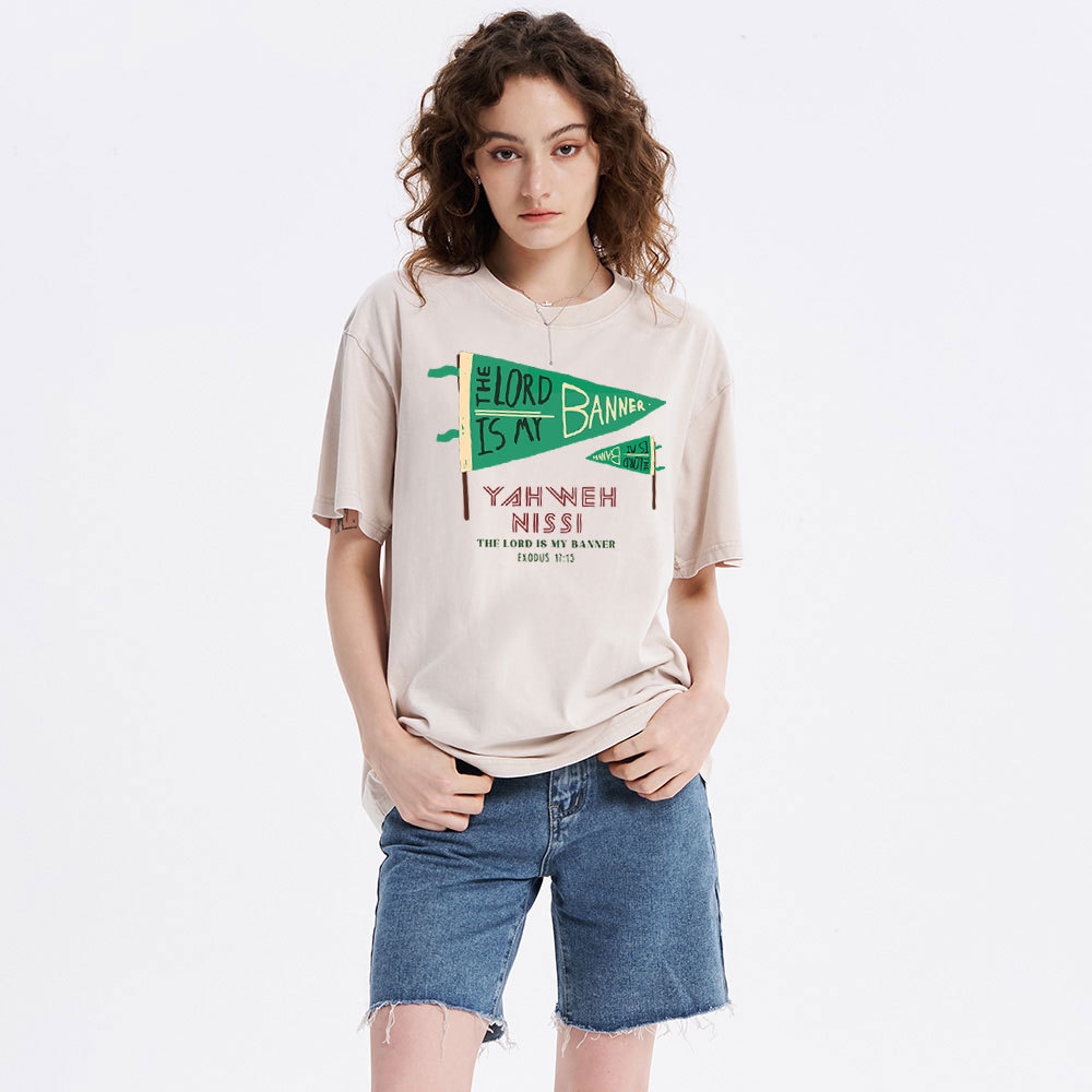 The Lord Is My Banner Christian Washed T-Shirt