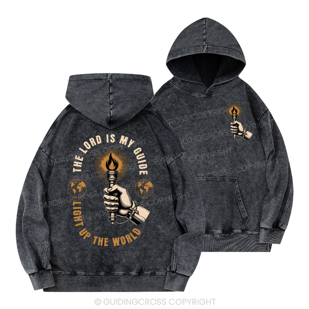 The Lord Is My Guide Christian Washed Hoodie