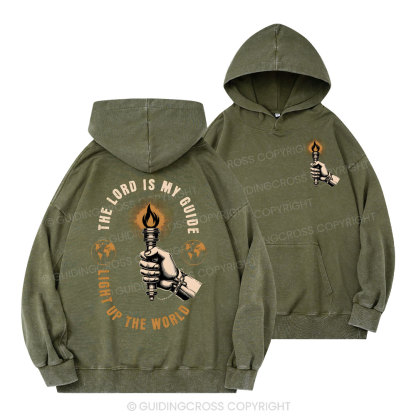 The Lord Is My Guide Christian Washed Hoodie