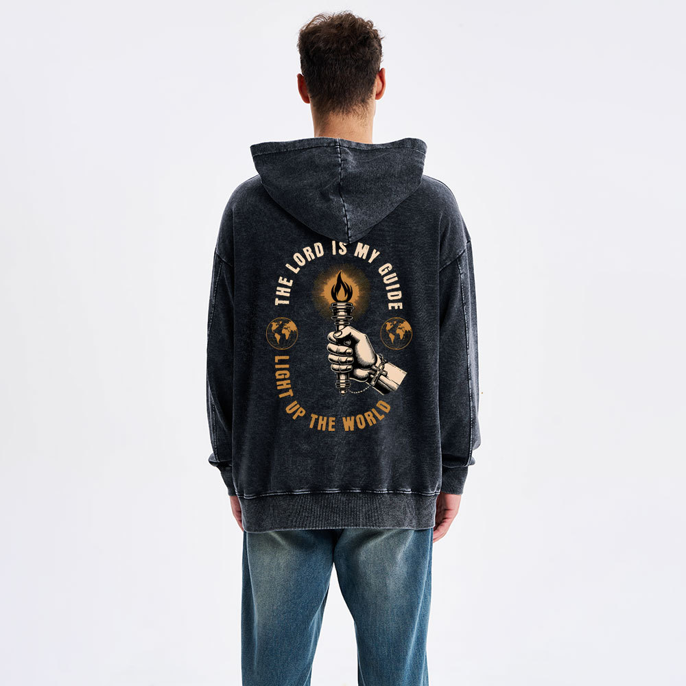 The Lord Is My Guide Christian Washed Hoodie