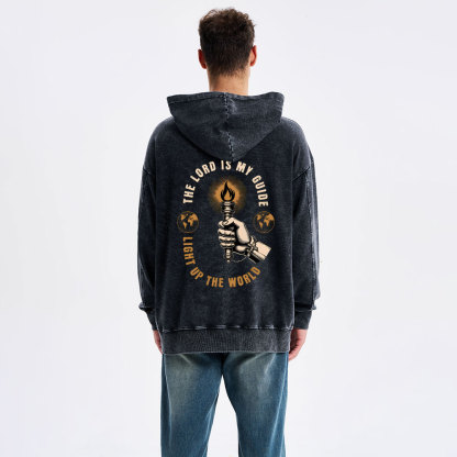 The Lord Is My Guide Christian Washed Hoodie