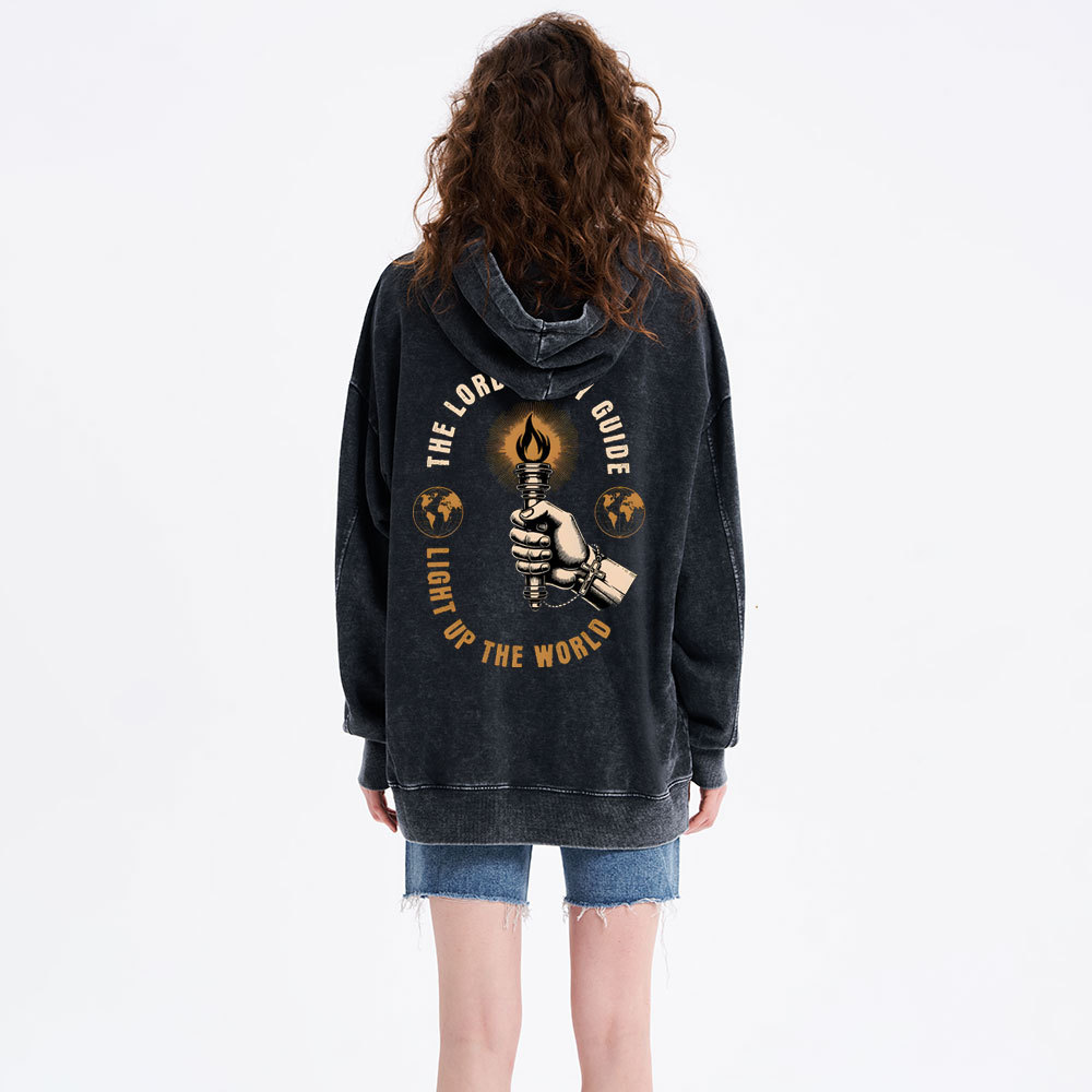 The Lord Is My Guide Christian Washed Hoodie
