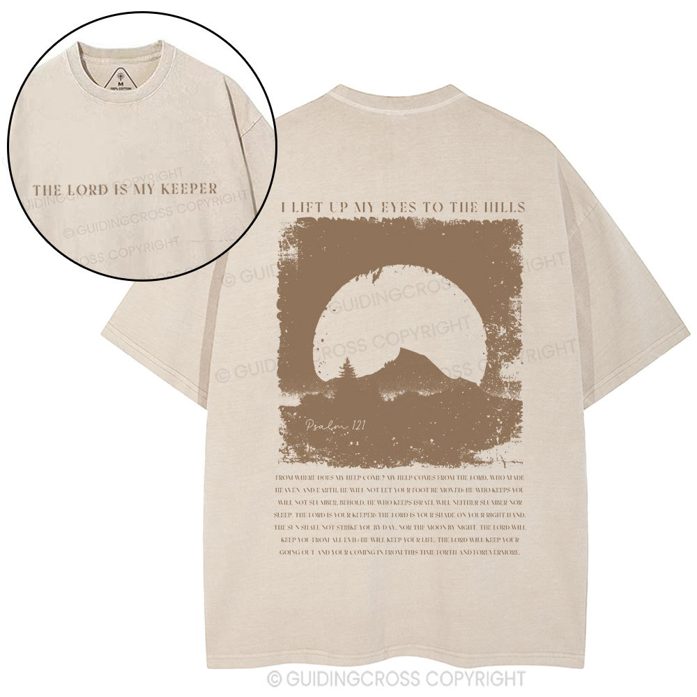 The Lord Is My Keeper Christian Washed T-Shirt