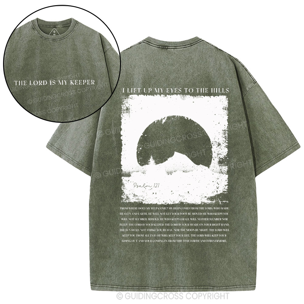 The Lord Is My Keeper Christian Washed T-Shirt