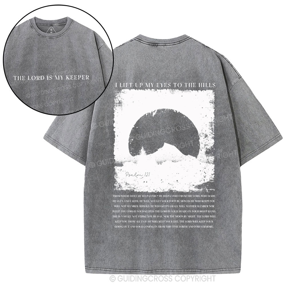 The Lord Is My Keeper Christian Washed T-Shirt
