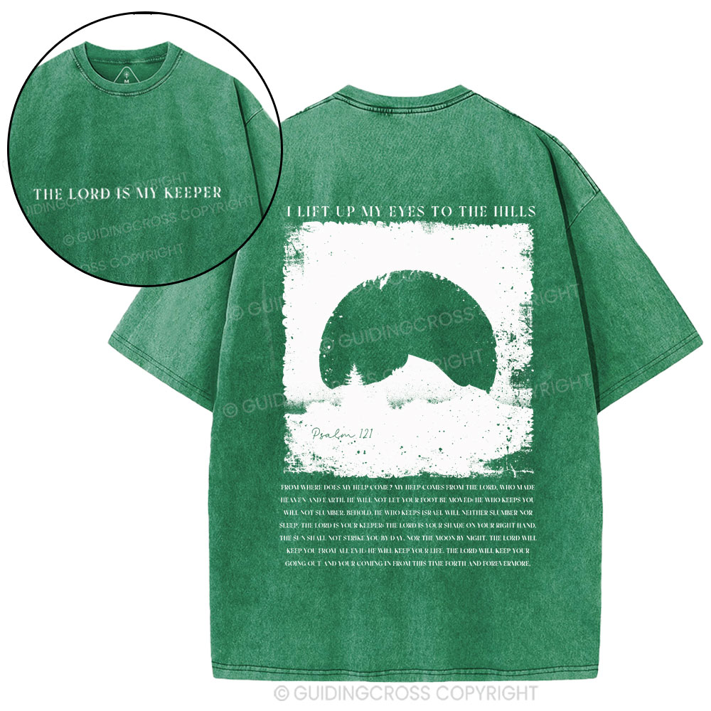The Lord Is My Keeper Christian Washed T-Shirt