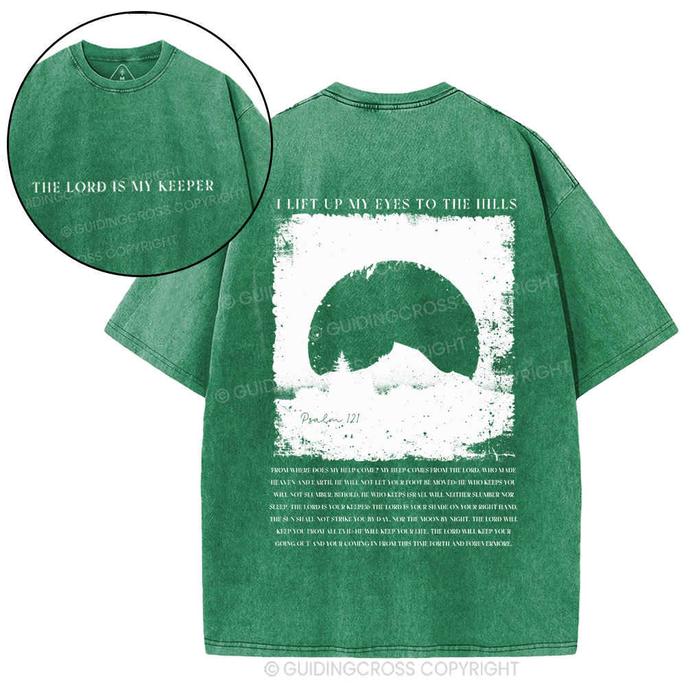 The Lord Is My Keeper Christian Washed T-Shirt