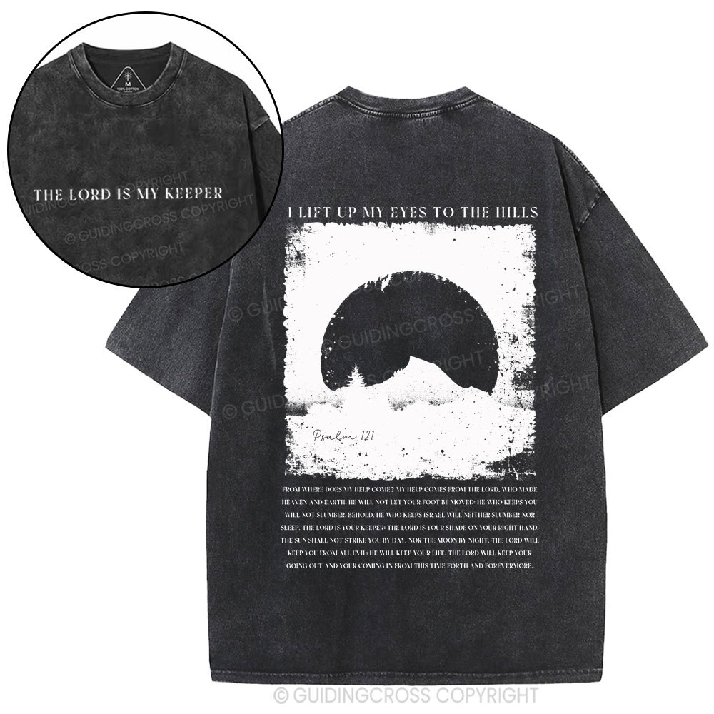 The Lord Is My Keeper Christian Washed T-Shirt
