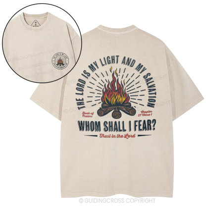 The Lord Is My Light And My Salvation Christian Washed T-Shirt