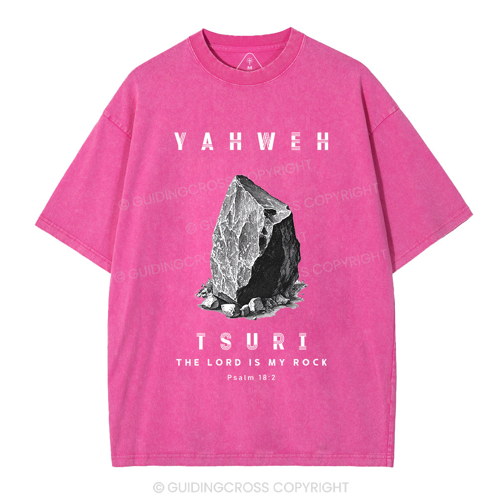 The Lord Is My Rock Christian Washed T-Shirt
