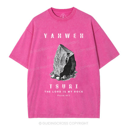 The Lord Is My Rock Christian Washed T-Shirt