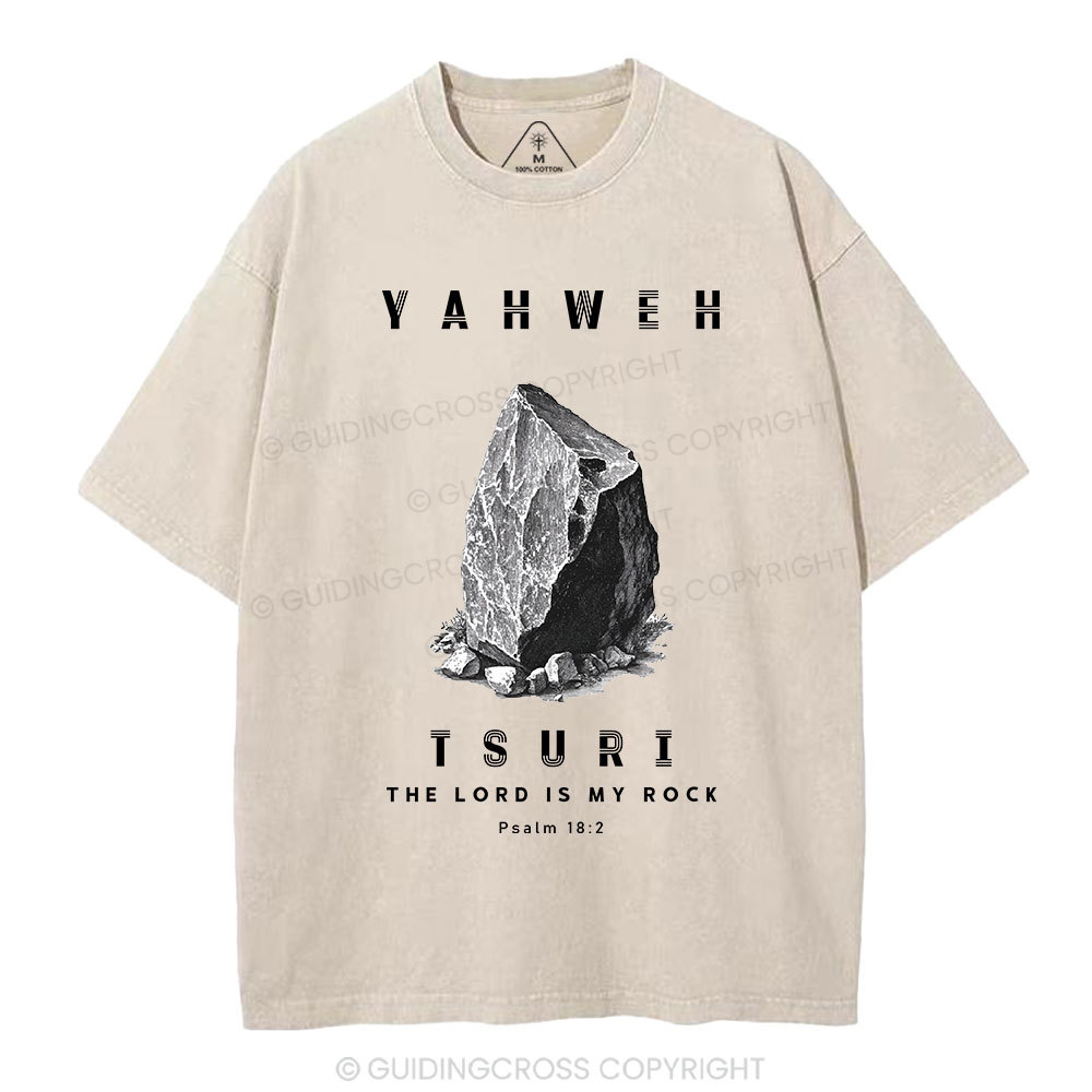 The Lord Is My Rock Christian Washed T-Shirt
