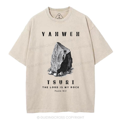The Lord Is My Rock Christian Washed T-Shirt