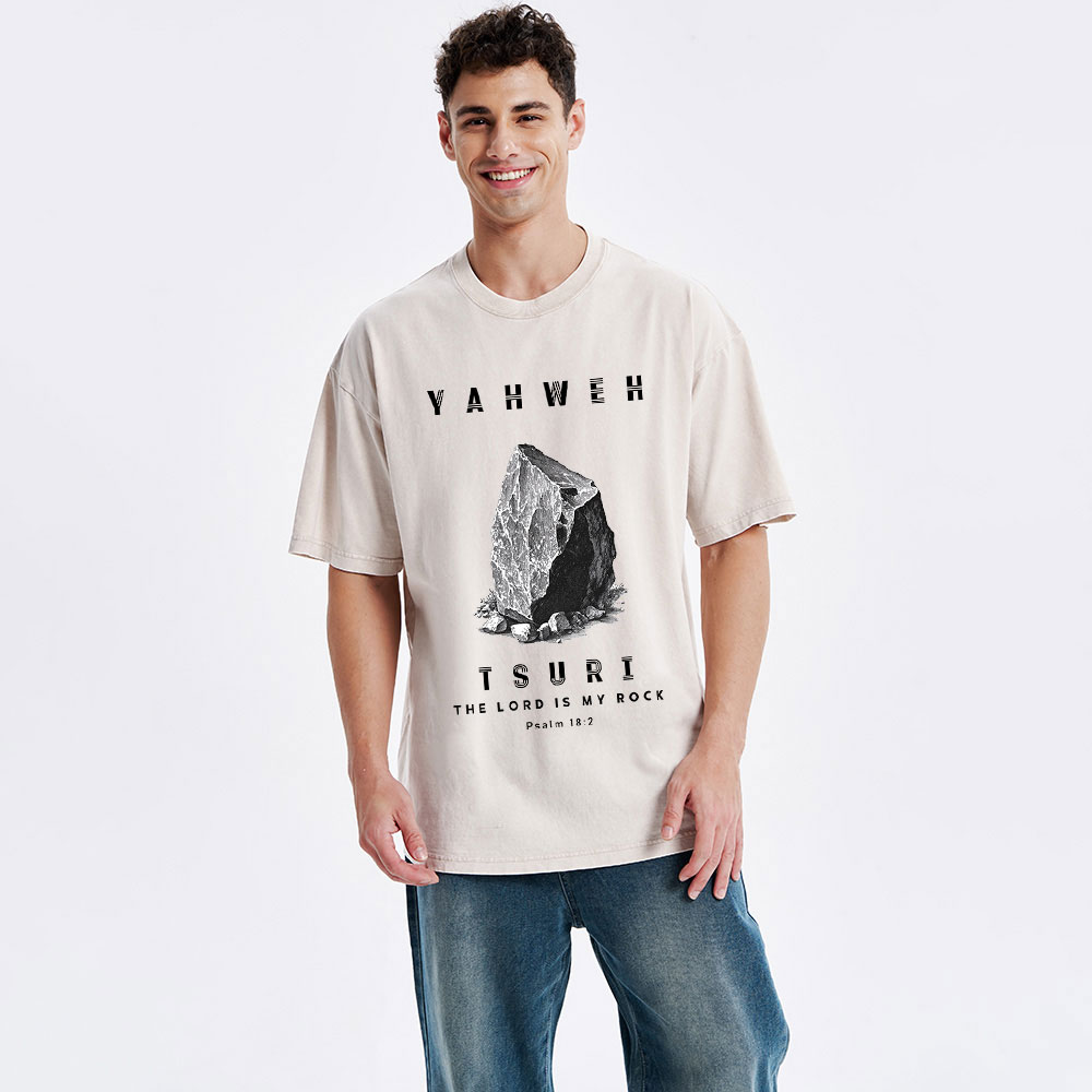 The Lord Is My Rock Christian Washed T-Shirt