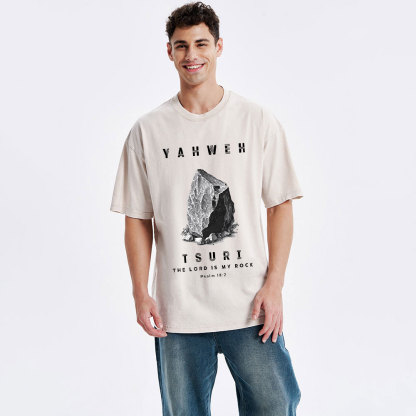 The Lord Is My Rock Christian Washed T-Shirt