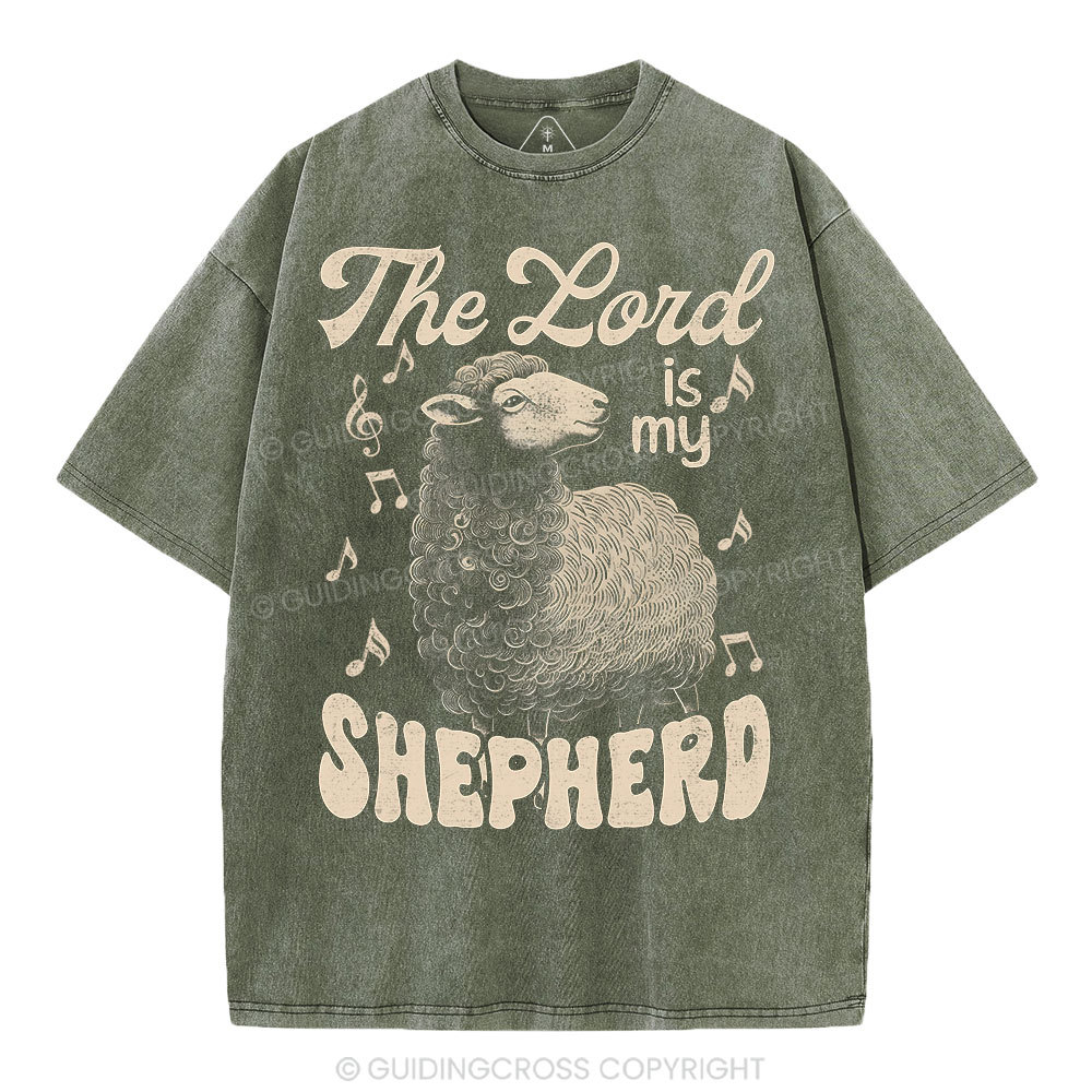 The Lord Is My Shepherd Christian Washed T-Shirt