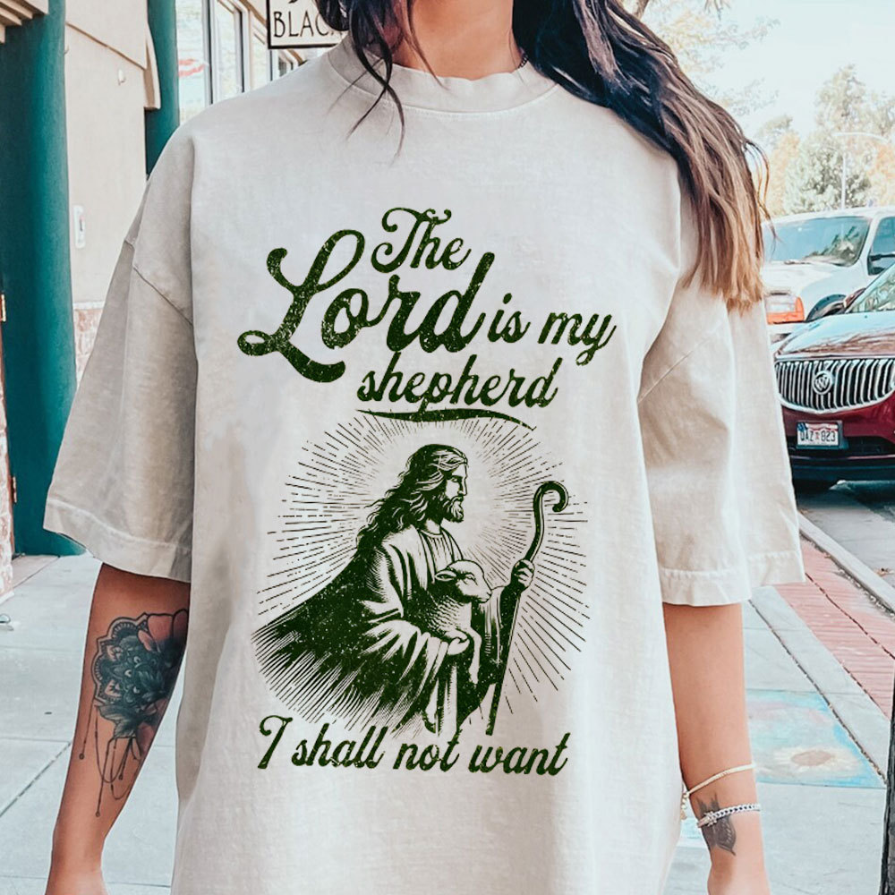The Lord Is My Sheperd Christian Washed T-Shirt