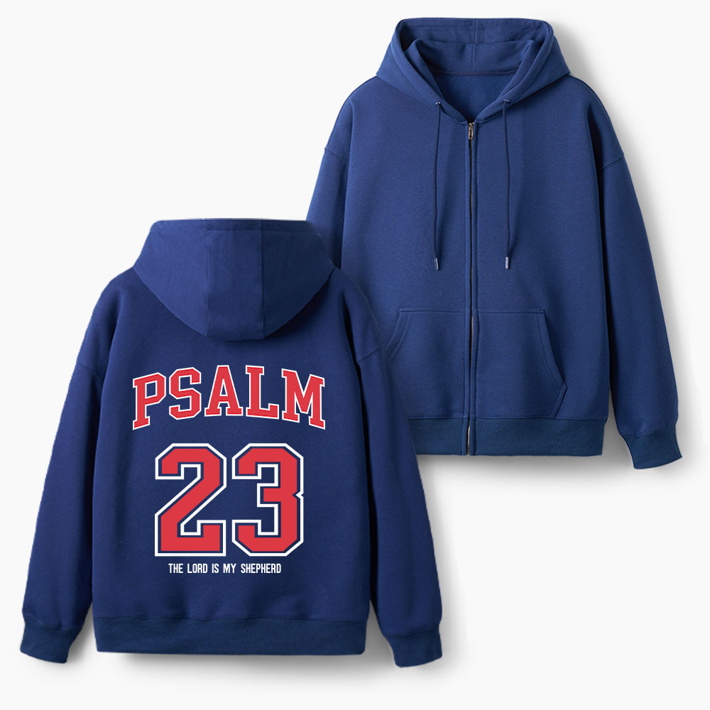 The Lord Is My Shepherd Christian Fleece-Lined Full-Zip Hoodie
