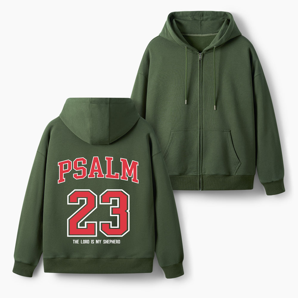 The Lord Is My Shepherd Christian Fleece-Lined Full-Zip Hoodie
