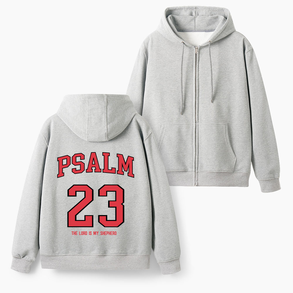 The Lord Is My Shepherd Christian Fleece-Lined Full-Zip Hoodie