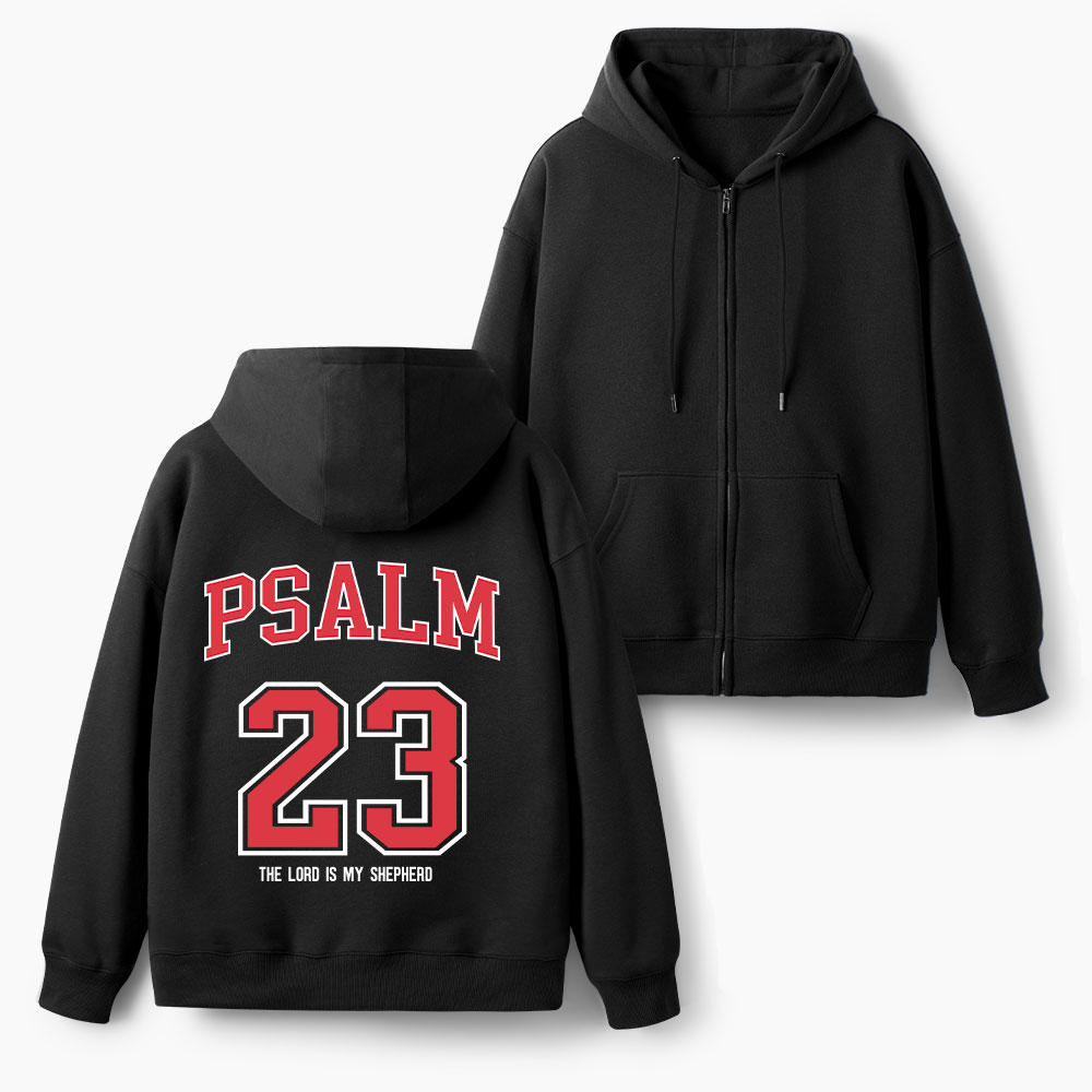 The Lord Is My Shepherd Christian Fleece-Lined Full-Zip Hoodie