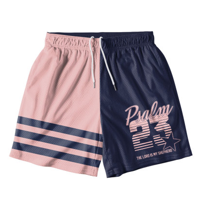 The Lord Is My Shepherd Christian Pinkish BlueMesh Shorts